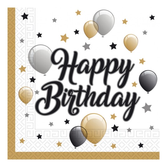 Globos Europe Servietter Happy Birthday Ballonger - 20-pakning Globos Europe Servietter Happy Birthday Ballonger - 20-pakning