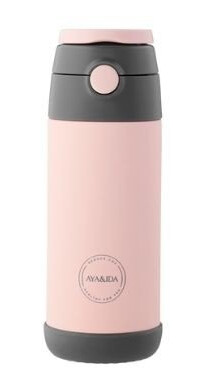 Aya&ida Kids Straw Bottle Drikkeflaske Med Sugerør 350 Ml Soft Rose Aya&ida Kids Straw Bottle Drikkeflaske Med Sugerør 350 Ml Soft Rose