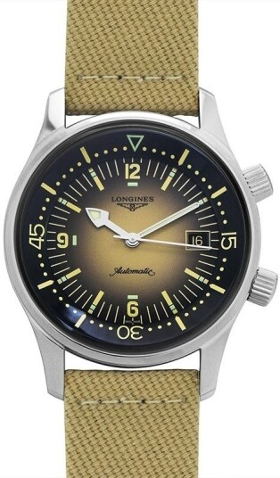 Longines Herreklokke L3.774.4.30.2 Legend Diver Beige/Tekstil Ø42 mm Longines Herreklokke L3.774.4.30.2 Legend Diver Beige/Tekstil Ø42 mm