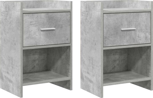  Nattbord 2 pcs Betonggrå 40 x 30 x 60 cm Konstruert tre