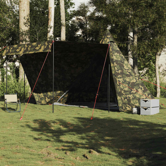 Familietelt tipi for 8 personer kamuflasje vanntett