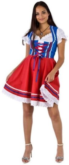 Haus Huberts V.O.F Dirndl Frieda Blå & Rød, 44