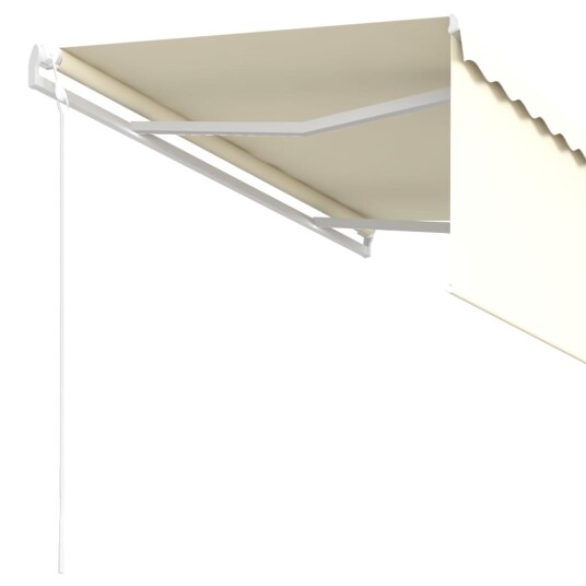 vidaXL Automatisk uttrekkbar markise med rullegardin 3,5x2,5 m krem
