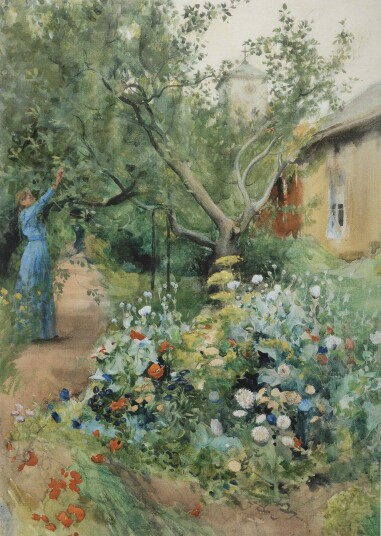 Svanefors Blomster veggteppe Grønn 90 x 136 cm Grønn