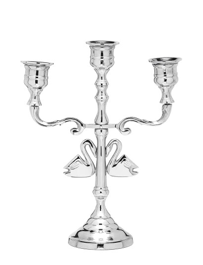 Anna + Nina Argent Swans Candle Holder - Silver - H8.5CM Anna + Nina Argent Swans Candle Holder - Silver - H8.5CM