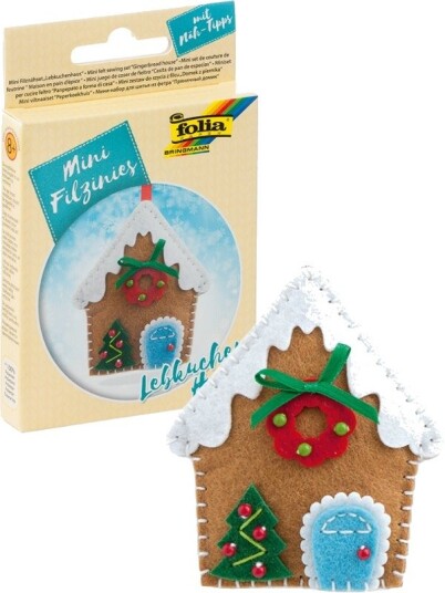 Folia Mini Sysett Med Filtfigur Pepperkakehus