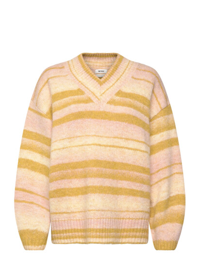 Monki Oversized Knitted V Neck Sweater Yellow XXS