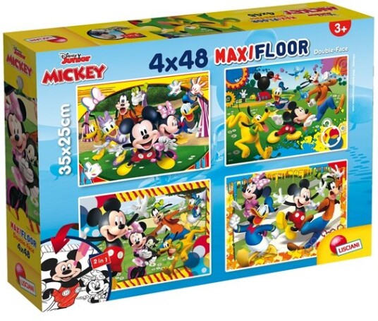 Lisciani Disney Puzzle Maxifloor 4 X 48 Mickey 48 Stykker Tegneserier 5 År