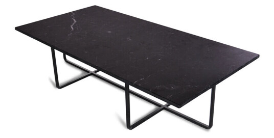 Ox Denmarq Ninety salongbord rektangulært marmor marquina, sort stativ Ox Denmarq Ninety salongbord rektangulært marmor marquina, sort stativ