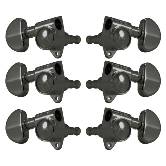 Grover 102-18bn Original Rotomatics Guitar Machine Heads, 3+3 - Svart Nickel