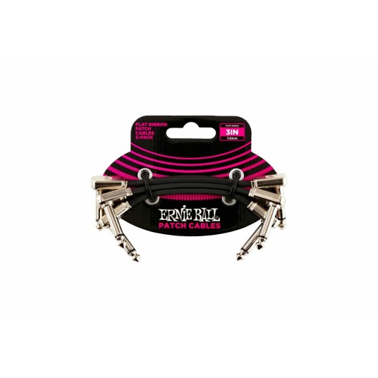 Ernie Ball Eb-6220 Flat Patch Cables 7,5 Cm, 3-Pack