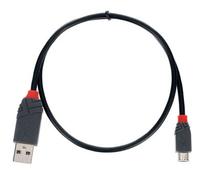 Lindy USB 2.0 Micro-USB B Kabel 50 cm, Sort/Grå