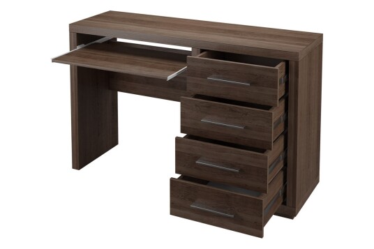 Skrivebord Ciborro 120 cm med Oppbevaring 4 Skuffer Eikfarge/Brun