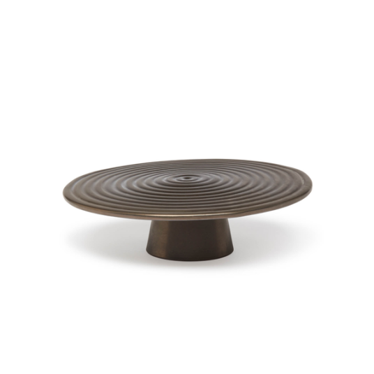 DUTCHDELUXES Serveringsfat m/stett Ø32xH9cm, Keramikk Platinum M