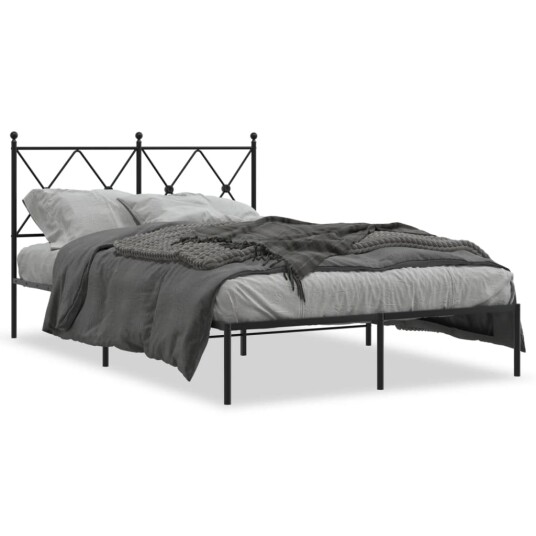  Sengeramme i metall med hodegavl svart 120x190 cm 8721012373839