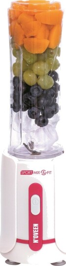 Noveen SB220 Blender - 600 ml, 300W, Isknuser - Hvit/Rød Noveen SB220 Blender - 600 ml, 300W, Isknuser - Hvit/Rød