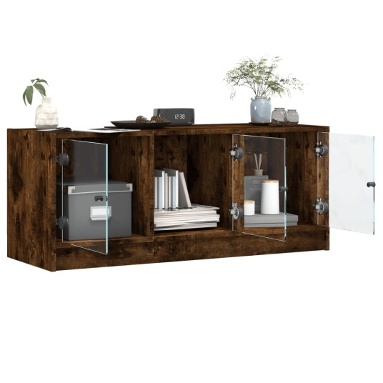 vidaXL TV-benk med dør røkt eik 102x37x42 cm 8721012213609