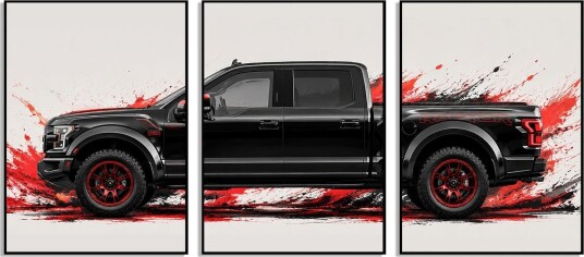 Plakat Raptor Truck Kunst Sett av 3