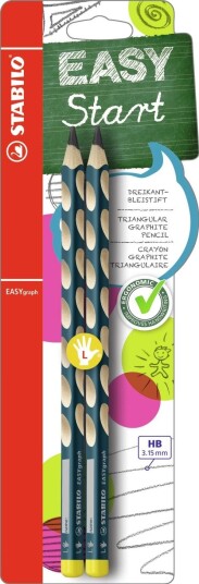 Stabilo Easygraph Ergonomisk Blyant Venstrehendt HB Petrol 2-pack