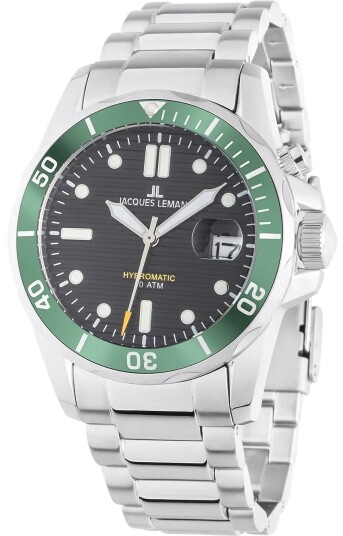 Jacques Lemans Herreklokke 1 2170K Hybromatic Sort/Stål Ø41 mm