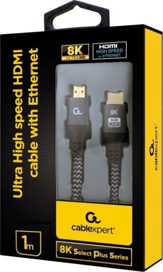 Cablexpert Select Plus Series Ultra High Speed Hdmi Kabel Med Ethernet Hdmi Hann Til Hdmi Hann 1 M Skjermet Støtter 21:9 Kinosideforhold 8 K 60 Hz 7680 X 4320 Støtte