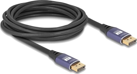 Delock Displayport Kabel Displayport Hann Til Displayport Hann Displayport 1.4 5 M 8 K 60 Hz 7680 X 4320 Støtte Opptil 32,4 Gbps Datahastighet Gullbelagte Kontakter Purpur/Svart