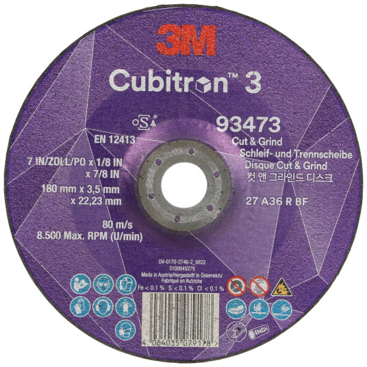 Cubitron 3 kutte-/skrubbskive T27 180Ã3,5mm