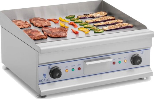 Royal Catering Dobbelt elektriskt stekebord 60 cm  glatt  2 x 3,2 kW 10010061