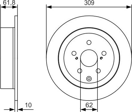 Bremseskive BOSCH 0 986 479 T04