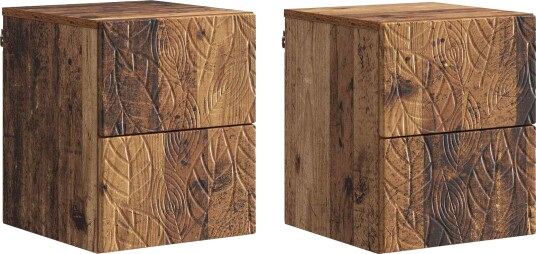 Vegghengt Nattbord 2 pcs Gammelt tre 34,5 x 33 x 40 cm