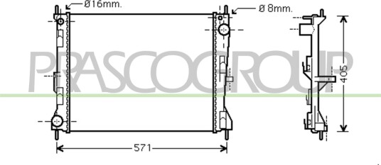 PRASCO DS011R010 Radiator motorkjøling PRASCO DS011R010 Radiator motorkjøling