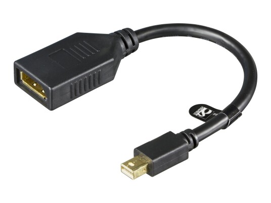 Deltaco Mini DisplayPort til DisplayPort Adapter 15 cm Svart - 21,6 Gbit/s