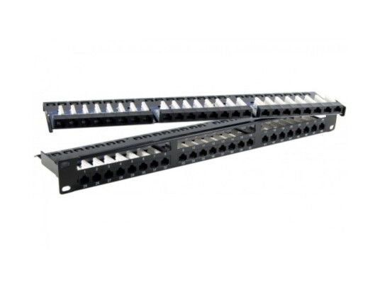 Patchpanel Cat.6 48 Porter Utp 1 U 48,30 Cm (19") Svart Cat. 6 Patchpanel Med 48 Porter (257251)