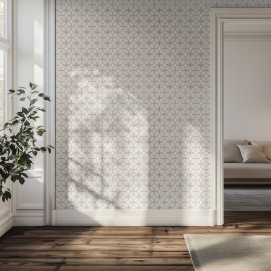 Tapet – Beige geometrisk rutenett Tapet – Beige geometrisk rutenett