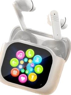 LX-50 True Wireless-øretelefoner med berøringsskjerm og ladeetui - hvit