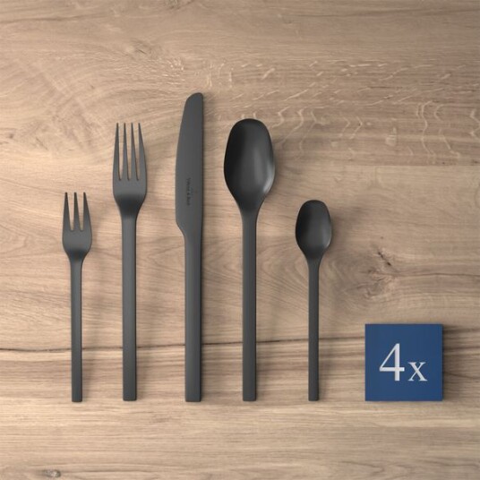 Villeroy & Boch Manufacture Rock bestikksett 20 deler, svart Villeroy & Boch Manufacture Rock bestikksett 20 deler, svart