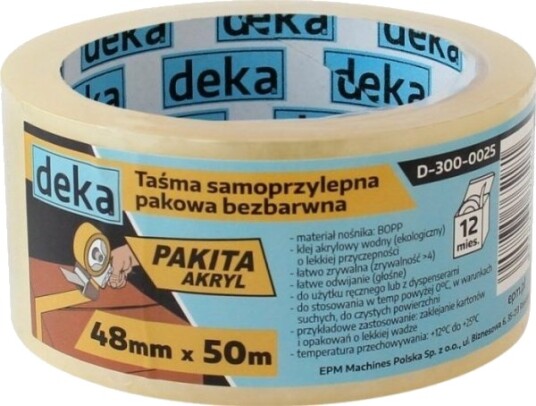 Deka Emballeringstape Fargeløs 48 Mm X 50 M
