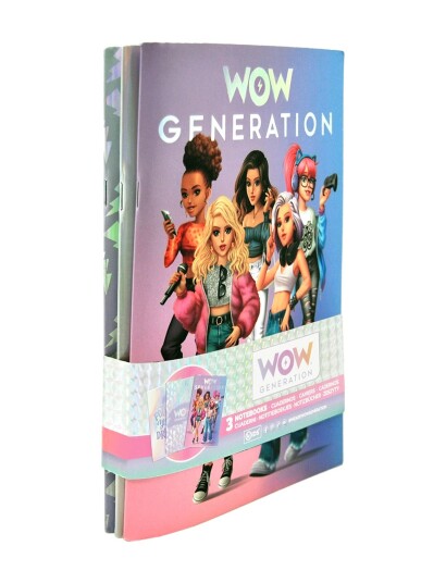 WOW Generation Wow® Generation, A5 Notebook Soft Cover, 3-Pack - Multi/patterned - ONE SIZE