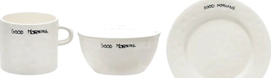 Anna + Nina Good Morning Breakfast Set   White   