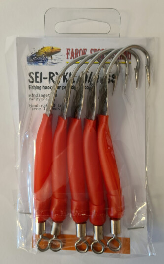 Faroe Sportfish Gummimakk m/plate   5pk   Rød   8/0   Seirykk