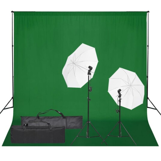 vidaXL Fotostudiosett med lyssett og bakgrunn vidaXL Fotostudiosett med lyssett og bakgrunn