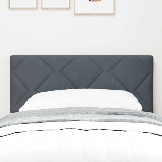 Sengegavl med Diamantblokker Design Mørk Grå 80 cm Fløyel