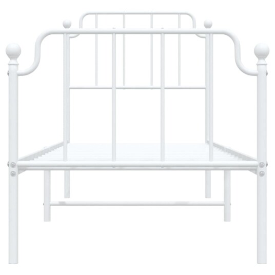 vidaXL Sengeramme i metall med hode- og fotgavl hvit 80x200 cm 8721012212541