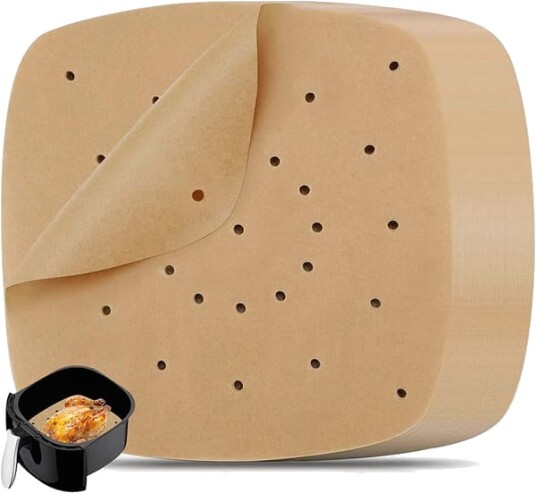Perforert bakepapir til Air Fryer 100 pakning Hvit 20 cm