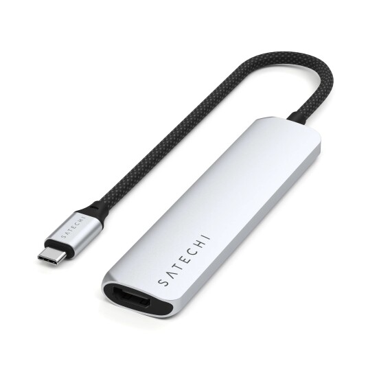 Satechi 6-in-1 USB-C Slim Multiport Adapter - Silver Satechi 6-in-1 USB-C Slim Multiport Adapter - Silver