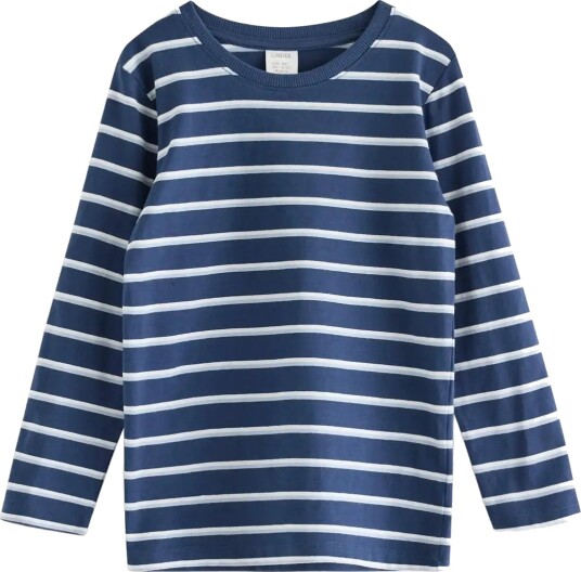 Lindex Striped Long Sleeved Top Navy 140