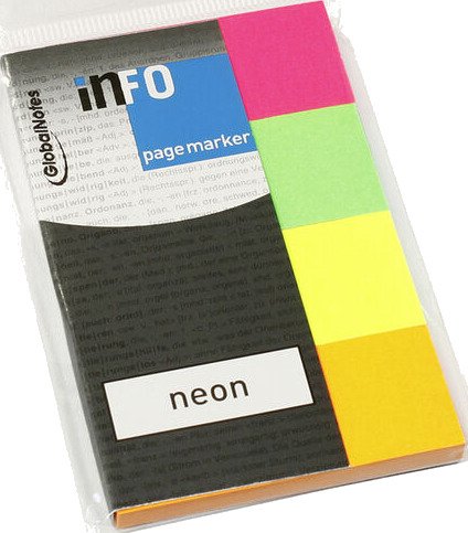 Bokmerke INFO Neon 4 farger 40 ass.
