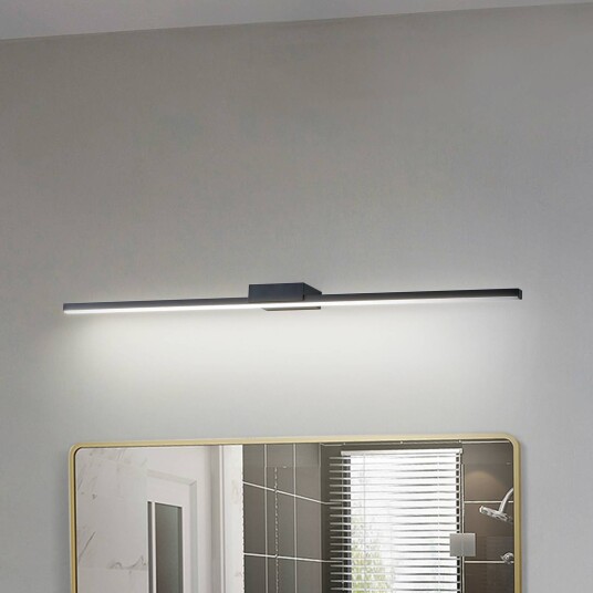 Lucande LED-speilbelysning Kivana svart aluminium 90 cm