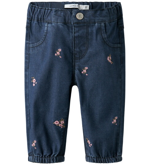 Name It Dark Blue Denim Flower Emb Nbfrose Shaped R Emb Jeans 5321 Yb H 50