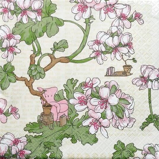 Havi Havi Nuppu Napkin Pelargonia   Cream   24X24CM